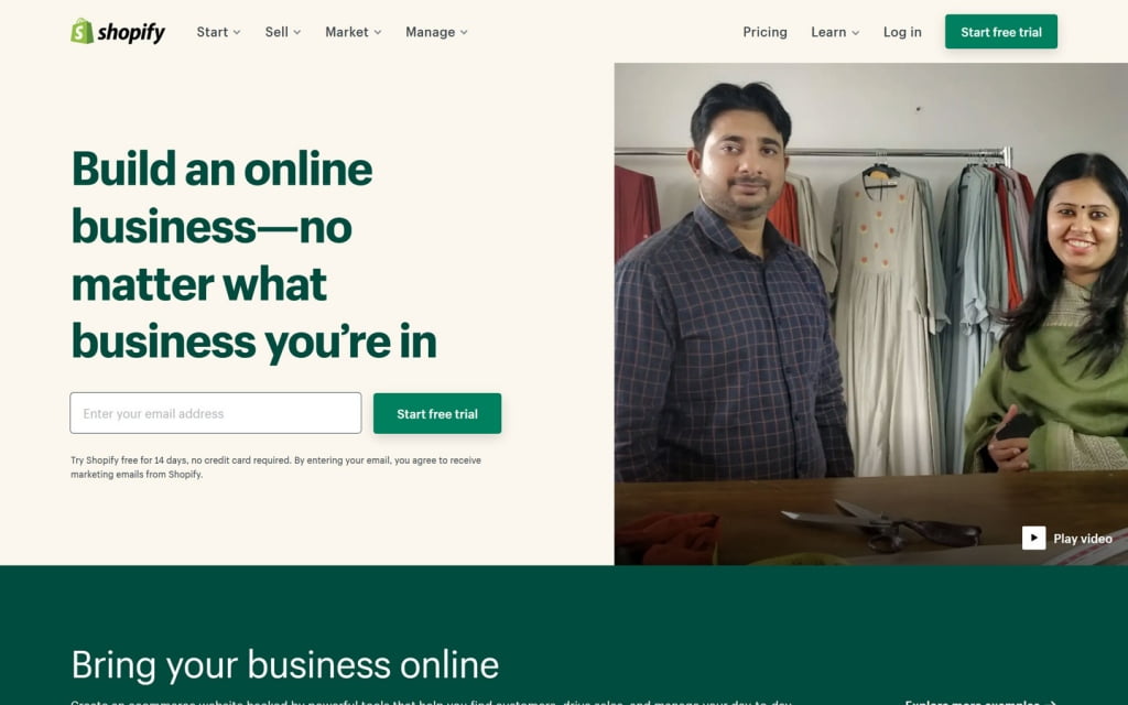 shopify eCommerce platform