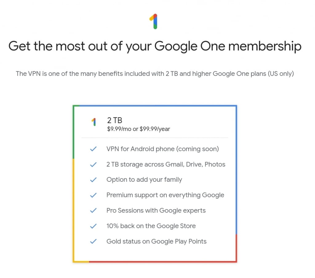 Google VPN Pricing Plans