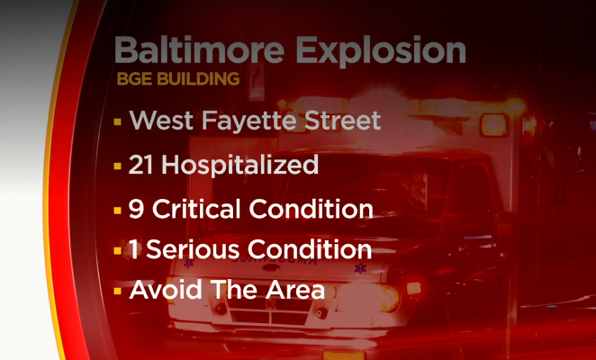 Explosion at BGE offices in downtown Baltimore